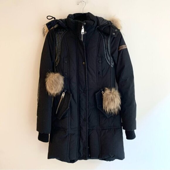 Nicole Benisti Nb Series Down Filled Fur Trim Parka Coat Jacket Black Size XS - Picture 3 of 16